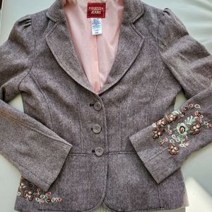 Guess gray flowery wool jacket
